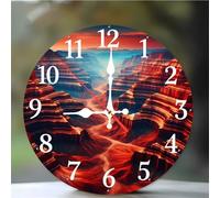 Umfarvt Horloge Murale Reliefs Rocheux 30cm, Moderne Silencieuse Pendule Murale, Arabes Chiffres Pendules Murales Facile à Lire, Horloge Murale Ronde pour Décoration de Cuisine Salon Chambre Bureau