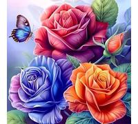 Umfarvt Magnifique rose Diamond Painting Kit Pour Adulte Débutants,5D DIY Square Broderie Diamant Painting kit Complet,Strass Point de Croix diamond Art painting pour Maison Décor 60x60cm