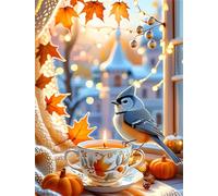 Umfarvt Urban Candle Birds Diamond Painting Kits for Adults Beginners 50x70cm 5D Square Gem Crafts,diamond art painting Kit DIY Crystal Cross Stitch Gifts Home Wall Decoration
