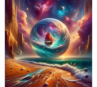 Umfarvt Voilier mer fantastique Diamond Painting Kit Pour Adulte Débutants,5D DIY Square Broderie Diamant Painting kit Complet,Strass Point de Croix diamond Art painting pour Maison Décor 100x100cm