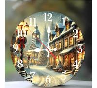 Umfarvt Wall Clock 10Inch, Arabic Numeral Round Wall Hanging Clock with Ultra-Quiet Movement Quartz, Battery Operated Silent Wall Clocks for Bedroom Office Living Room Classroom(London Streets)