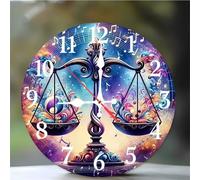 Umfarvt Wall Clock 6Inch, Arabic Numeral Round Wall Hanging Clock with Ultra-Quiet Movement Quartz, Battery Operated Silent Wall Clocks for Bedroom Office Living Room Classroom(Note Balance)