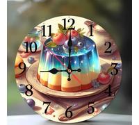 Umfarvt Wall Clock 8Inch, Arabic Numeral Round Wall Hanging Clock with Ultra-Quiet Movement Quartz, Battery Operated Silent Wall Clocks for Bedroom Office Living Room Classroom(Blueberry Jelly)