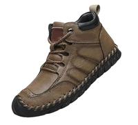 Umhaven Shoes, Umhaven Shoes for Men, Men's Casual Leather Good Arch Support, Non-Slip Outdoor Breathable Walking Shoe (Khaki,34)