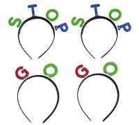 Umibow Lot de 4 bandeaux Stop and Go avec panneau de signalisation - Accessoires pour cheveux