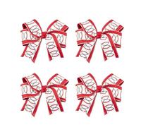 Umibow Lot de 4 barrettes à cheveux à paillettes de baseball de 11,4 cm avec nœud en ruban, accessoires de cheveux pour joueuse de pom-pom girl, équipe scolaire