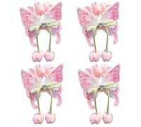 Umibow Lot de 4 élastiques à cheveux en forme de tulipe et de papillon - Pour une tenue quotidienne, une fête d'anniversaire