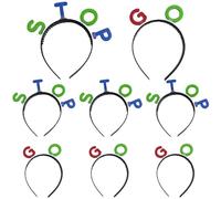 Umibow Lot de 8 bandeaux Stop and Go avec panneau de signalisation - Accessoires pour cheveux