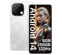 UMIDIGI Note 100A Telephone Portable, 8(4+4) Go+256Go/TF 1To Android 14 Téléphone, 6,8" HD+ 120Hz Smartphone, 5000mAh, Octa Core, 4G Dual SIM, Bluetooth 5.2, 13MP, Face ID, Fingerprint, GPS, Blanc