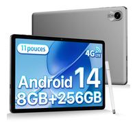 UMIDIGI Tablette Android 14, Tablette 11 Pouces 8(4+4)Go RAM+256Go ROM/TF 1To, 4G Dual SIM Tablette avec Stylet, 7200mAh, 13MP Kamera, Octa-Core Tablette Tactile GPS/BT5.0/Face ID, G9 Tab Tablet-Gris