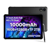 UMIDIGI Tablette Incassable,Tablette 11" Plus léger Que Les Autres,Écran 2K 16GO+128GO(TF 2TB) 10000mAh Tablet de Travail Robuste,Active T1 Android Tablet avec Carte Sim 20W Charge rapide/16MP*2/OTG