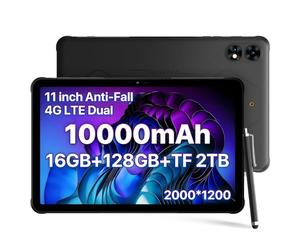 UMIDIGI Tablette Incassable,Tablette 11" Plus léger Que Les Autres,Écran 2K 16GO+128GO(TF 2TB) 10000mAh Tablet de Travail Robuste,Active T1 Android Tablet avec Carte Sim 20W Charge rapide/16MP*2/OTG