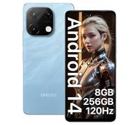 UMIDIGI Telephone Portable Android 14, 8(4+4) Go+256Go/TF 1To Smartphone, 120Hz 6,8" HD+ Téléphone, Bluetooth 5.2, 5000mAh, Octa Core, 4G Dual SIM/Face ID/Fingerprint/13MP/GPS/OTG-Note 100A Bleu
