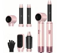 UMIGA 5 en 1 Air Brush Styler Brosse Soufflante Brushing Brosse Coiffante Chauffante Sèche Cheveux Boucleur a Cheveux à Air Brosse à Lissante Ensemble de Airbrush Airstyler Hairstyler Coiffure, Rose