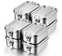 Umigy Lot de 8 boîtes alimentaires en acier inoxydable avec clips verrouillables anti-fuite, réutilisables au lave-vaisselle, pour le travail, le pique-nique (550 ml)