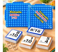 Umikk Jouet de multiplication de 10 x 10 cm et 10 + 10 ajouts avec 332 fiches de mathématiques, planche de multiplication Pop on It 2 en 1 et tableau centenaire pour enfants (1 pièce)
