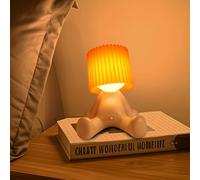 Umikk Lampe de table à LED amusante, lampe de chevet créative A Little Shy Man, lampe de table à chargement USB avec abat-jour, lampe de chevet LED romantique (orange)