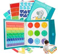 Umikk Lot de 102 disques de rupture magnétiques, jeu de calcul de fraction, matériau Montessori - Démonstrateur de disques de rupture magnétiques et cercles de rupture pour enfants (bébé zèbre)