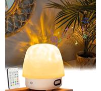 Umikk Ocean Wave Lampe projecteur de vagues de l'océan avec haut-parleur Bluetooth, 16 couleurs, lumière LED champignon avec télécommande, pour décoration de chambre à coucher, salon (blanc)