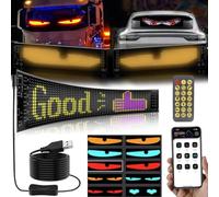 Umikk Yeux pour camions et voitures, Smart Colorful Eye Lamp DIY Car Dynamic, Devil Eyes, USB Flexible Bluetooth App Control, LED pour fenêtre de voiture (7 x 17,3 cm)