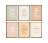 Umimiss Décoration murale chrétienne - Lot de 6 versets de la Bible avec affiches chrétiennes inspirantes sur toile, décoration murale parfaite pour la maison religieuse (cadre photo non inclus