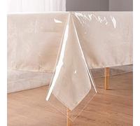 UMINEUX Nappe de Table en Plastique Transparent très résistante en Vinyle 100% imperméable, résistante à l'huile et Facile à Nettoyer pour intérieur ou extérieur (137 x 259 cm, rectangulaire)