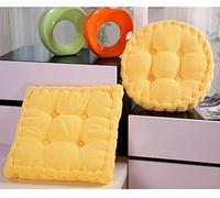 Uministyle 1 coussin de chaise rembourré pour intérieur de jardin, chaise de salle à manger, coussin rehausseur, coussin de chaise (jaune, 40x 40cm, rond)