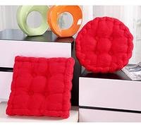 Uministyle 1 coussin de chaise rembourré pour intérieur, jardin, salle à manger, fauteuil (rouge, rond, 40 x 40 cm)