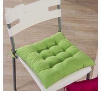uministyle Lot de 2 coussins de chaise rembourrés avec attaches pour chaises de salle à manger, cuisine, jardin, intérieur et extérieur (vert)