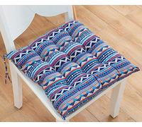 Uministyle Lot de 2 coussins rembourrés pour chaise de salle à manger, jardin, cuisine, bureau, 40 x 40 cm avec attaches (Bohémien)
