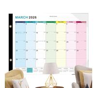 Umiocns Calendrier mensuel effaçable à sec | Organiseur mural effaçable à sec de janvier 2026 à juin 2027, marqueur effaçable réutilisable pour école, réunion, salle de classe, salon, bureau