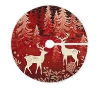 UMIRIKO Christmas Tree Deer Merry Christmas Tree Skirt Tree Mat Cover Decor for Xmas Holiday Party Halloween 35.4in 202a2674