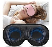 Umisleep Masque de Nuit, 3D lesté Masque de Sommeil,pour Homme et Femme | 100% Bloquant la lumière, Cache Yeux pour Dormir, Pour les Cernes et les Yeux Secs, Maux de tête, Migraines,Rosa