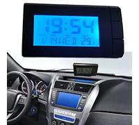 Umisu Horloge Voiture de Température LCD, Thermomètre Voiture pour Tableau de Bord Rétroéclairage Horloge Numérique de Nuit Affichage de Température Temps pour Camion