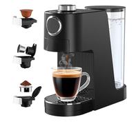 Umisu Machine à Café Expresso 3 en 1, 20 Bars, Cafetière Multi-Capsules Compatible avec NES Original/DG/Café Moulu, 7 Niveaux de Volume et Température Réglable, pour Maison et Bureau (Noir)