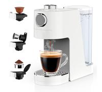 Umisu Machine à Café Expresso 3 en 1, 20 Bars, Cafetière Multi-Capsules Compatible avec NES Original/DG/Café Moulu, 7 Niveaux de Volume et Température Réglable, pour Maison et Bureau (Blanc)