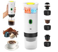 Umisu Machine à Café Portable 3 en 1, Cafetière Espresso Électrique 12V pour Voiture, Compatible Capsules et Café Moulu, Chauffage Rapide 4 à 6 Minutes, pour Camping, Voyage et Maison (Blanc)