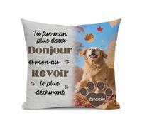 Umitive Oreiller Commémoratif pour Chien Personnalisé - Coussin Photo et Nom Customisé - Souvenir Réconfortant pour Animaux Décédés (Style B)