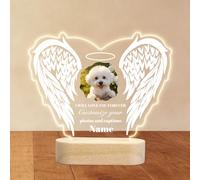 Umitive Veilleuse Mémoire pour Chien Personnalisée - Lampe LED avec Photo & Nom d'animal, Cœur & Empreintes de Patte, Cadeau de Deuil pour Amoureux des Chiens, Souvenir avec Date (Style03)