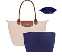 Umiup Organiseur de sac à main Longchamp Le Pliage M, insert de sac à main en feutre avec porte-gobelet, organiseur de sac à main avec fermeture éclair, 8 compartiments (bleu, M27 x 20 x 13 cm)