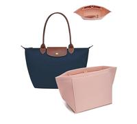 Umiup Organiseur de sac à main Longchamp Le Pliage S, organiseur de sac à main en feutre avec porte-gobelet, organiseur de sac à main avec fermeture éclair, 8 compartiments (rose, S/21 x 17 x 13 cm)