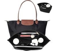 Umiup Organiseur pour sac Longchamp - Insert en feutre pour sacs à main - Compartiments multiples - Organiseur en feutre pour sacs à provisions (Noir, M_Moyen)