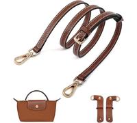Umiup Sangles de rechange pour sac à main, kit de sangles compatibles avec les mini sacs Longchamp, kit de bandoulière en cuir pour Longcamp, Brun-or B, Brown-Gold B
