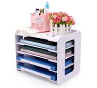 Umllpet Bac à Courrier, A4 Organiseur de Bureau, Support de Rangement pour Documents, Organisateur de Fichier Étagère de Stockage, Plateaux de Classement Lettres pour Maison,Bureau, L'école(5 Niveaux)