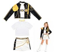 Umllpet Costume de cosplay d'anime - 140 cm - Uniforme noire pour fille - Ensemble avec veste, gilet et short - Tenue de fête d'Halloween - Déguisement d'idole pour carnaval, Halloween, fête de