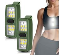 Umllpet Lampe Clip LED Rechargeable Type-C 2 Packs - 7 Modes Lumineux, IPX6 Étanche - Lampe de Sécurité pour Course à Pied, Marche Nocturne, Chien, Travail, Camping - Vert