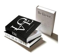 Umllpet Livre Caché Grand Format Lot 3, Boîte Déco à Fermeture Aimantée, Rangement Secret Bijoux Clés pour Salon Bureau Noir