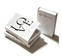 Umllpet Livre Caché Grand Format Lot 3, Boîte Déco à Fermeture Aimantée, Rangement Secret Bijoux Clés pour Salon Bureau Blanc