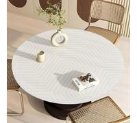 Umllpet Nappe transparente ronde 110 cm, pour l'extérieur, résistante aux intempéries, ronde, avec élastique, en plastique TPU transparent, film de protection de table