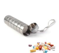 Umllpet Pilulier 7 jours empilable en aluminium, pilulier étanche à fermeture sécurisée, distributeur de médicaments portable pour voyage et maison